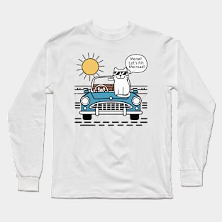 Summer Road Trip Vacation Cat lover Gift Long Sleeve T-Shirt